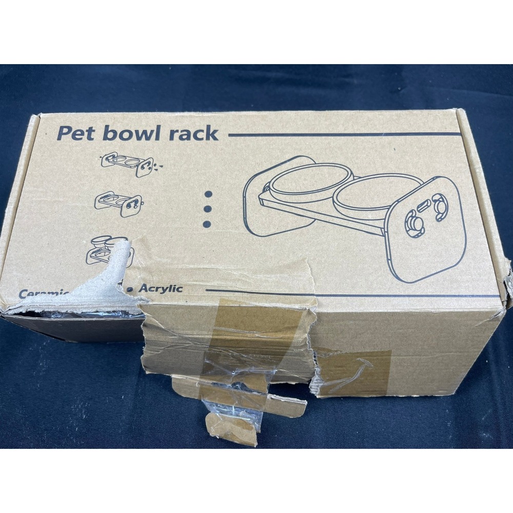 Lkeivky Elevated Cat Dog Food Bowls 2 in 1 Clear Acrylic Pet Bowl Rack Stand